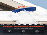 Snow Roof Rake, 60cm PP Plastic Blade, 1.18-5.55 m Adjustable Roof Snow Scraper with Wheels, V952-WDPZ20FTGBSSJ5WOZ001V0