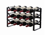Artiss 3-Tier Wine Rack Metal Freestanding 12 Bottles Modular Countertop Wine Display Shelf Black FUR-U-WINE-01-12B