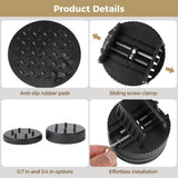 4PCS Adjustable Furniture Risers with Screw Clamp, 3.2" Wide Base Sturdy Bed Risers, Stackable 0.7" V1369-AZ3-W-08777