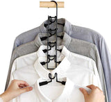 2 PCS Black Children's Multi-Layer Foam Hanger, Detachable Non-Slip Clothes Rack, Space-Saving V888-ELOSUNG13403