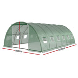 Green Fingers Greenhouse 6x4x2M Walk in Green House Tunnel Plant Garden Shed Dome GH-WALK-F-600X400X200-GN-AB