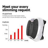 Everfit Vibration Machine Platform Vibrator Resistance Rope Home Fitness White FIT-H-VP-ROUND-WH