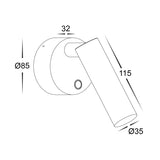 5W Built-in LED Tri-Colour Single Spot Light, Black V1202-V1-HVLHV3689T-BLK