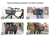 2Pcs Simple Practical Bike Front Metal Storage Basket V1366-AZ2-W-13603