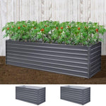 Green Fingers Garden Bed 320x80x77cm Planter Box Raised Container Galvanised Herb GARDEN-ALUMGR-16-FC2