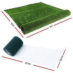 Prime Turf 1x20m Artificial Grass Synthetic Fake 20SQM Turf Lawn 17mm Tape AR-GRASS-15-120M-OL-TAPE20