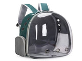 (GREEN)Replacement Transparent Pet Backpack with Zipper Closure - Heavy-Duty Structure, Ventilated V1102-CWBB002