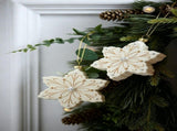 White & Gold 6 Pieces Assorted Hanging Ornament Set, Mixed Designs For Christmas & Halloween Scene V1221-XM-LB4106-ZS100