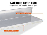 8.6" x 24" Stainless Steel Shelf, Wall Mounted Floating Shelving with Backsplash, 44 lbs Load V952-BGSCTTLL86242HBE0V0