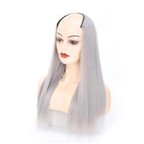 14 Long U-Shaped Half Wig For Straight Hair In Grandma Gray - Us 0906 PRL-4199407550DBT