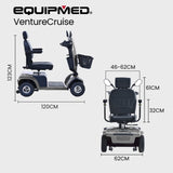 EQUIPMED Mobility Scooter, S-XXL comfortable size for all riders, 30km Max Range, 180kg capacity, V219-HELMBUEQ5GYA