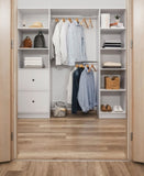 BASEL WALK IN WARDROBE KIT - WHITE - VJ PANEL - ROUND BLACK V164-ECW5V06B