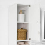 White Tall Bathroom Cabinet High Storage V178-63384