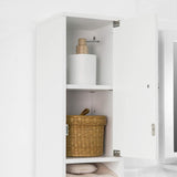 White Tall Bathroom Cabinet High Storage V178-63384