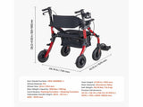 2-in-1 Rollator Walker & Transport Chair for Seniors, Foldable Rolling Walker Wheelchair, V952-EHYZXQHSLHJ1ZK7KY001V0