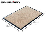 EQUIPMED 60x85cm Non-Slip Indoor Rug Floor Mat Beige, Poly Fiber Cut Loop Pile, High Density Base, V219-STAMATEQ96BA