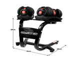 Powertrain 48kg Adjustable Dumbbells with Dumbbell Stand Red DMB-BF1-024-2S