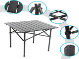 Foldable Aluminium Camping Side Table with Carry Bag, Lightweight Table for Cooking, Hiking, Picnics V1189-LC-AMZ-00058