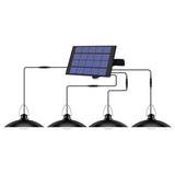 Solar Powered Pendants Light with Adjustable Panel Auto ON/OFF Lighting Sensor IP65 Water-resistant V1294-YM0901-L4166W-4