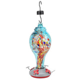 Colorful Painting Glass Bird Feeder Garden Courtyard Outdoor Hummingbirds Water Feeding ToolT2 V1294-YM0901-3111200116712
