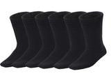 6 Pairs BAMBOO SOCKS Mens Heavy Duty Premium Thick Work Socks Cushion BULK - Black V563-6MBSKS-BLK-SIZE11-14