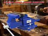 SEDY 6" Bench Vise Heavy Duty Workbench Clamp Anvil 360&deg Swivel Base Jaw Pads V465-86554