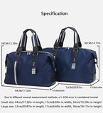 Dark Blue Foldable Travel Bag, Nylon Large Capacity Tote & Crossbody, Multi-Pocket Business Short V1232-SWXKB-003