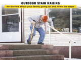 Outdoor Stair Railing Kit, 5 FT Handrails 0-5 Steps, Adjustable Angle White Aluminum Stair Hand Rail V952-SNLZSLZYGL5FTPDUBV0