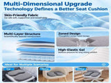 Blue Cooling Gel Seat Cushion - Breathable TPE Honeycomb Car and Office Chair Cushion with Zoned V888-ELOSUNG57597
