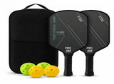 Pickleball Paddles Set of 2, USAP Approved T700 Carbon Fiber Pickleball Rackets with 4 Balls & Carry V1197-TY-081901