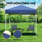 Instahut Gazebo 2x2m Outdoor Patio Garden Marquee Shade w/ Base Pods Blue GAZEBO-T-2X2-F-EC-BU-BASE