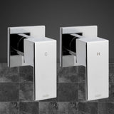 Cefito Shower Twins Tap Wall Bath Taps Brass Hot Cold Basin Bathroom Chrome SHOWER-A2-TAP-SI