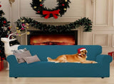 Stretch 2 Seater Sofa Cover with Armrests Dark Green Pet Furniture Protector, 145 to 178cm Width V1237-ZY-522-0063