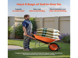 Wheelbarrow Cart One Wheel Garden Dump Cart 330 lbs Yard Utility Cart V952-FDL2LHYTC1JLDOIX6V0