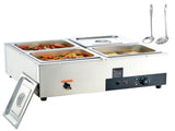 Commercial Electric Food Warmer Countertop Buffet 4*12 Qt Pan Bain Marie V952-BW4412QT1200W2SZRV3