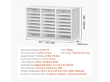 Literature Organizer, 24 Compartments Office Mailbox with Adjustable Shelves, Wooden Mailbox Sorter V952-WJJEKBHB24G905SHCV0