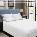 Shangri La Bamboo Blend Microfiber Box End Quilt White Queen V442-KIT-QUILT-BOXEND-WHITE-QS