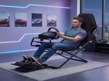 Artiss Steel Foldable Racing Simulator Cockpit Seat Wheel Stand Gear Shifter Mount Black RSC-FOLD-BK