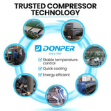 POLYCOOL 36L Commercial Triple Tank Refrigerated Juice Dispenser, Quality Donper Compressor, V219-JUICOMPY36LA