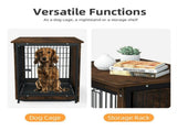 Wooden Pet Crate & Dog Cage End Table V767-P-XL111S-G2