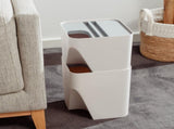 2 Pcs 12L18L Stackable Plastic Kitchen Trash Bin Household Classification Storage Box V915-HO0242-HO0243