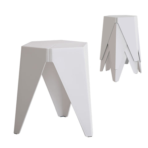 Artiss 4PC Puzzle Stool Bar Stools Stackable White AI-PP-STOOL-T-WHX4