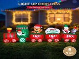 Jingle Jollys Christmas Inflatable Santa Train 3.6M Length LED Decorations Illuminated XMAS-INF-TRAIN-12FT
