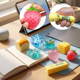 8-Piece Squishy Box Set, Strawberry, Cat Paw and Cheese Designs V1188-MS-621-006