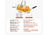 Permanent Magnetic Lifter, 1000 kg Pulling Capacity, Heavy Duty N42 Neodymium Lifting Magnet with V952-UXYCXP2200LBZMF3L001V0
