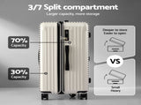 Wanderlite 28" Trunk Luggage Suitcase Travel 5 Wheels Type-C Port TSA Smoky White LUG-ABS-TRUK-28-SW