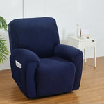 Artiss Recliner Chair Covers 1 Seater Velvet Navy RCOVER-VEL-1S-NA