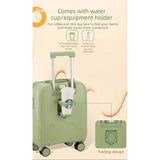 20 Inch Cute Carry On Suitcase, Hard Shell Cabin Luggage with USB Charging Port & Cup Holder, V1265-YY-279