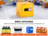 12 Gallon Safety Cabinet for Flammable Liquids Single door and Manual Close Yellow Hazardous Storage V952-XFG56X43X43CMHS01V0