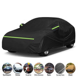 Waterproof Double-Layer Polyester Car Cover with Reflective Strips, Windproof Straps, Driver-Side V1341-ZY-MKUJ4L5W-2XL